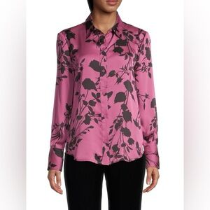 EQUIPMENT Sedienne Floral Button Down Shirt Pink & Black